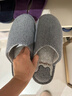 利達妮（TZLDN）室內棉拖鞋男款防滑秋冬季棉居家男士家居情侶毛布拖鞋 灰色42-43 曬單實(shí)拍圖