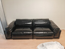 支吾曜石皮藝沙發(fā)包豪斯大黑牛復古油蠟皮真皮客廳直排中古不銹鋼設計 曜石黑-進(jìn)口油蠟皮-接觸面真皮 大三人位 2.57m 曬單實(shí)拍圖
