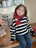 布丁哈魯女童小熊刺繡毛衣冬季新品中大童撞色條紋毛衣兒童甜美可愛(ài)上衣潮 曬單實(shí)拍圖