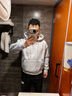 棉致衛衣男港風(fēng)潮流簡(jiǎn)約連帽外套寬松百搭加絨純色打底衫 曬單實(shí)拍圖