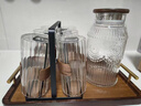 津盼玻璃杯子冷水壺套裝帶托盤(pán)耐高溫食品家用客廳泡茶壺涼白開(kāi)儲水壺 冷水壺套裝【壺+6杯+托盤(pán)+杯架】 曬單實(shí)拍圖