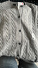 優(yōu)衣庫女裝紐花圓領(lǐng)針織開(kāi)衫/毛衣外套空調衫通勤秋冬新款488123 481477/03灰色 M 曬單實(shí)拍圖