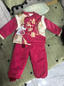 周歲女寶寶禮服冬裝加絨加厚唐裝嬰兒周歲生日衣服過(guò)年男童拜年服 加絨套裝（上衣+褲子）送吊墜 100 曬單實(shí)拍圖