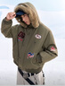 F426【趙露思同款】冬季新款美式復古連帽毛領(lǐng)派克棉服 軍綠色 L 曬單實(shí)拍圖