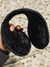 博沃尼克 護耳套耳朵套耳包冬天毛絨耳罩冬季后戴式保暖耳捂加厚大 黑色 曬單實(shí)拍圖