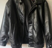 頂峰保羅（Dingfengbaoluo）美式皮衣外套男秋季復古機車(chē)寬松純色休閑夾克外套XQD99黑色L 曬單實(shí)拍圖