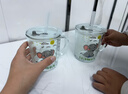 兒童家用水杯刻度學(xué)生耐熱吸管早餐杯奶粉杯微波爐玻璃杯子牛奶杯 牛奶杯杯子+蓋+吸管【款式隨機】 曬單實(shí)拍圖