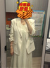 尚都比拉職場(chǎng)通勤西裝套裝女堆堆袖西服外套+雙肩帶吊帶裙兩件套免搭配 曬單實(shí)拍圖