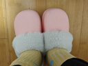 樸西冬季防水可拆卸棉拖鞋女士保暖室內厚底防滑可外穿 淺粉 36-37 曬單實(shí)拍圖