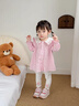 班喜迪女童套裝春裝新款洋氣寶寶上衣嬰兒打底褲春秋時(shí)髦兒童衣服小童裝 粉色 T52Q252 80 曬單實(shí)拍圖