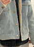 UR2026春季新款男裝休閑撞色加厚絨感翻領(lǐng)口袋牛仔外套UUY850030 灰藍 S 曬單實(shí)拍圖