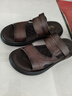 木林森（MULINSEN）頭層牛皮涼鞋男士真皮2025夏新款開(kāi)車(chē)戶(hù)外涼拖兩穿大碼防滑沙灘鞋 深棕色 運動(dòng)鞋碼，腳胖選大一碼 41 (250mm) 曬單實(shí)拍圖