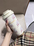 HOOMEY保溫杯女陶瓷覆蓋內膽咖啡杯高顏值吸管水杯禮盒送禮杯子生日禮物 曬單實(shí)拍圖