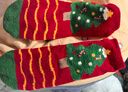 巴拉巴拉兒童棉襪秋冬季男女童加厚保暖襪子半邊絨圣誕襪洋氣3雙裝 紅綠色調00464- 3雙 3-4歲 曬單實(shí)拍圖
