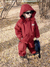 歐遙0-3歲男童冬季加絨套裝新款寶寶加厚棉衣冬裝兒童工裝兩件套衣服1 紅色-加絨兩件套 加厚 100 建議2-3歲 體重25-30斤 曬單實(shí)拍圖