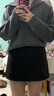 pusumede高腰毛呢半身裙女秋冬新款顯瘦百搭包臀裙氣質(zhì)a字短裙 黑色 M 曬單實(shí)拍圖