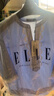 ELLE法式設計感撞色花邊襯衣女2025夏季新款氣質(zhì)通勤小眾寬松襯衫 藍色 M 曬單實(shí)拍圖