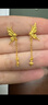 周六福舞蝶仙靈足金黃金耳墜耳飾女生日禮物計價(jià)A0913729一對約2.26g 曬單實(shí)拍圖
