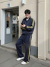 Wassup Sohot運動(dòng)套裝男春秋季百搭半拉鏈立領(lǐng)衛衣直筒衛褲兩件套 黑色 XL 曬單實(shí)拍圖