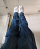 香影闊腿牛仔褲女2026春季新款丹寧風(fēng)復古寬松梨形身材高腰直筒褲 牛仔藍 M 160/64A/95-110斤 曬單實(shí)拍圖
