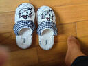 果殼（Gukoo）拖鞋女冬保暖新款迪士尼瑪麗貓卡通格紋女士居家拖鞋 米白 38-39 曬單實(shí)拍圖