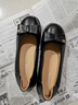 意爾康皮鞋瑪麗珍女鞋平跟休閑媽媽鞋淺口工作單鞋 49844W黑色38 曬單實(shí)拍圖