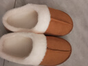 棉拖男棉拖女居家棉拖鞋加絨棉拖鞋男保暖鞋月子鞋女包頭拖女 卡其色 38-39 偏小一碼 曬單實(shí)拍圖