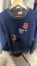 馬登工裝美式復古刺繡撞色毛衣男秋冬保暖外穿螺紋領(lǐng)口男士套頭針織衫 海軍藍 【60s馬術(shù)俱樂(lè )部毛衣】 L 曬單實(shí)拍圖