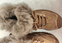 駱駝（CAMEL）工裝靴女休閑厚底高幫鞋登山鞋馬丁靴 L24W283645 卡其(加絨) 38 曬單實(shí)拍圖