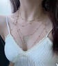 BJYL胸鏈比基尼bikini鎖骨身體鏈子飾品性感性感項鏈女配飾歐美潮鏈條 銀色辣妹身體鏈 曬單實(shí)拍圖