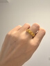 京工美作古法黃金戒指足金999幸福四季戒指媽媽婦女節禮物送老婆14#7.36g 曬單實(shí)拍圖