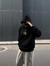 CHINISM CH赤塵時(shí)尚簡(jiǎn)約logo印花連帽衛衣男休閑情侶帽衫上衣 黑色 （偏寬松，建議拍小一碼） L 曬單實(shí)拍圖