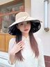 CHANEELR & KARITH防曬帽子女遮陽(yáng)帽太陽(yáng)帽防紫外線(xiàn)草帽黑膠漁夫帽遮陽(yáng)沙灘防曬新款 卡其色 均碼 曬單實(shí)拍圖