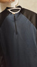 貓人長(cháng)袖T恤男士春秋半拉鏈休閑立領(lǐng)速干戶(hù)外運動(dòng)上衣 黑拼藏青 L 曬單實(shí)拍圖
