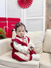 班喜迪嬰兒衣服春裝嬰幼兒連體衣新中式寶寶周歲禮服滿(mǎn)月百天哈衣外出服 紅色 90cm 曬單實(shí)拍圖