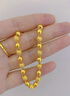 周六福（ZLF）新年禮物  黃金金手鏈女足金999光珠轉運珠 計價(jià) 16+3cm尾鏈-6.64g 曬單實(shí)拍圖