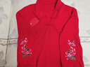 皮爾卡丹德絨新中式刺繡立領(lǐng)衛衣女秋冬新款安可拉紅國風(fēng)盤(pán)扣保暖長(cháng)袖上衣 W832 紅色【德絨保暖】 XL 建議115-130斤 曬單實(shí)拍圖