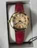 西普尼金表（HIPINE）金表女純金999足金黃金手表復古腕表時(shí)尚騏驥紅石英女情人節禮物 【光殼金面鋼扣-紅帶】金重3.5g+ 曬單實(shí)拍圖