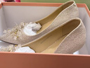 卓詩(shī)尼高跟鞋水鉆婚鞋2025新款女鞋新年春夏法式尖頭新娘鞋 香檳金 37 曬單實(shí)拍圖