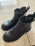 天美意女靴加絨商場(chǎng)同款英倫復古時(shí)尚百搭短靴女切爾西靴 黑色（絨里） 38 曬單實(shí)拍圖