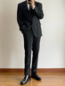 花花公子（PLAYBOY）2025新款新郎結婚訂婚伴郎婚禮禮服西服套裝男士韓版修身休閑西裝 黑色 兩件套【西裝+西褲】+送襯衫+領(lǐng)帶 XL 【建議120-135斤】 曬單實(shí)拍圖