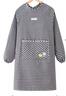 詩(shī)佩琪（SVORIAHI）圍裙廚房連袖長(cháng)袖工作服罩衣成人做飯反穿衣男女炒菜圍腰薄款 黑色（小貓格子長(cháng)袖罩衣） 1件 曬單實(shí)拍圖