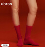 ubras安可拉紅本命年婚禮紅襪子羅紋高彈女士堆堆中筒襪兩雙男 羅紋女款-絲絨紅色 2雙 均 碼 U 曬單實(shí)拍圖