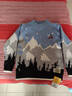 北極絨童裝男童毛衣春秋裝兒童毛衣針織衫純棉打底衫男孩上衣青少年衣服 JSM-繡花雪山-藍色（加絨款） 130 碼（建議身高120cm左右） 曬單實(shí)拍圖