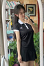 羽毛球服女套裝短袖短裙速干運動(dòng)服學(xué)生球衣POLO衫上衣球裙女款潮 301黑上衣+101黑裙 XL 曬單實(shí)拍圖