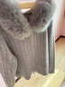 伊芙麗（eifini）伊芙麗百搭絞花毛領(lǐng)全羊毛針織衫女新款高級感毛衫女 灰色 M 105-115斤 曬單實(shí)拍圖