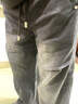 馬克華菲高街彎刀牛仔褲男士春秋季新款寬松直筒青少年工裝褲 黑色 XL 曬單實(shí)拍圖