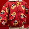 嘟嘟家男童紅色棉衣冬裝兒童棉服加厚女童拜年服外套新年衣服新中式童裝 紅色 100 曬單實(shí)拍圖
