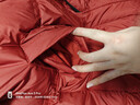 鴨鴨（YAYA）佟麗婭同款長(cháng)款羽絨服女過(guò)膝2025年冬季新款超厚韓版極寒紅色外套 鐵銹紅色 M 曬單實(shí)拍圖