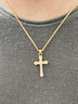 老鋪黃金古法手工足金項鏈·十字架1號鉆飾吊墜（金鏈款） 中號金重約13.6g 曬單實(shí)拍圖